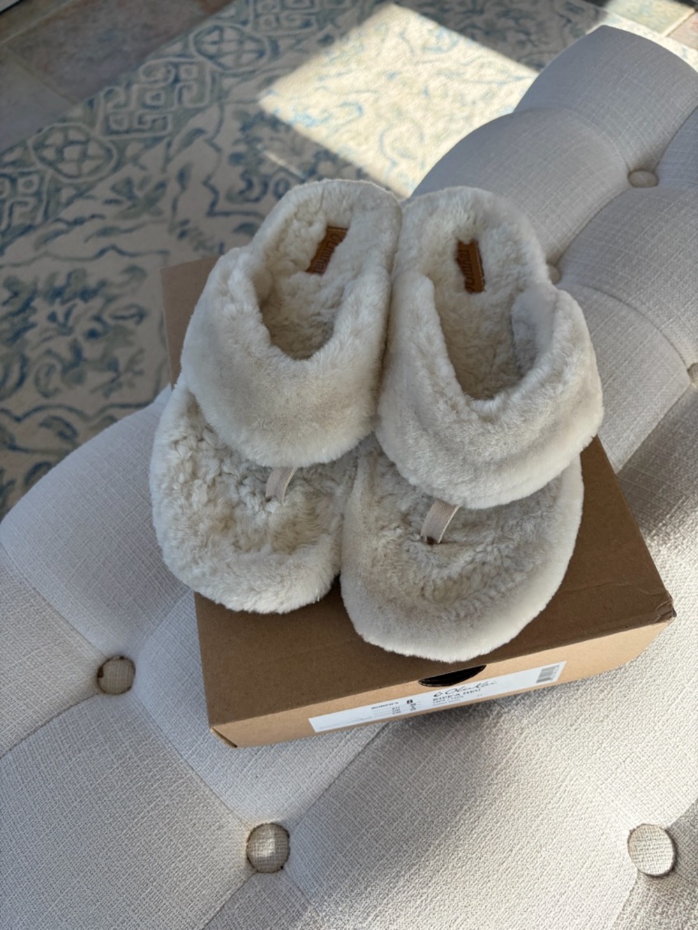 Olukai women’s fuzzy slipper sandals